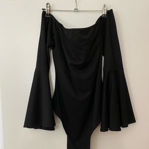 Lulus quarter sleeve off the shoulder bodysuit